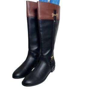Karen Scott Womens Black Cognac Closed Toe Knee High Riding Boots Size 7.5M